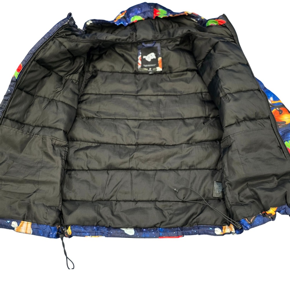Space Jam Puffer‎ Jacket Men's Medium All Over Print Cartoon Character NBA - Picture 6 of 7